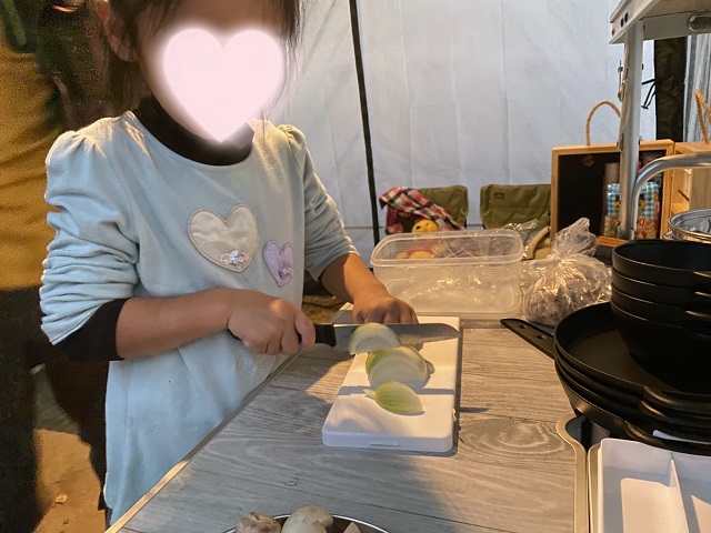 福井三国休暇村　キャンプ　カレー　飯盒炊飯